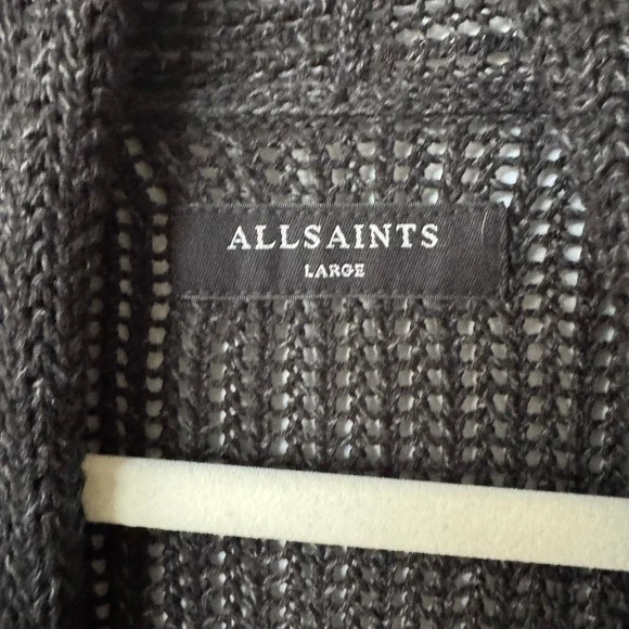 All Saints Oskett Open Cardigan Sweater Charcoal - Picture 5 of 8